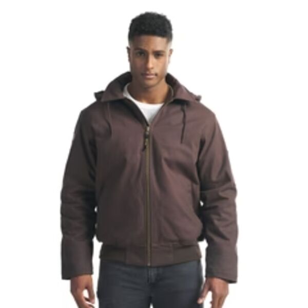 Adult Cotton Canvas Bomber Jacket w/ Detachable Hood Thumbnail