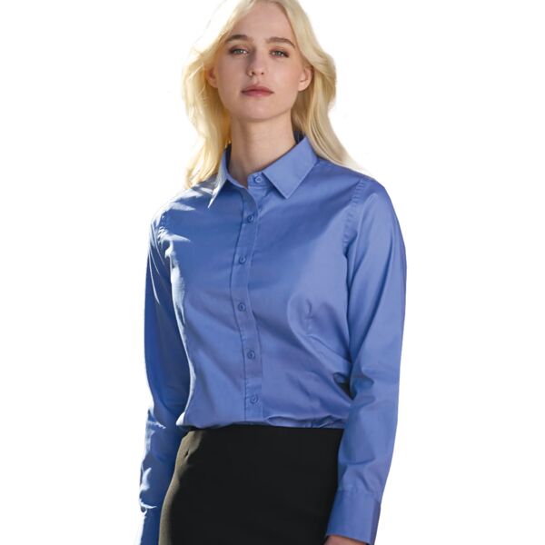 Ladies Poly-Cotton Twill Long Sleeve Easy-Care Shirt Thumbnail