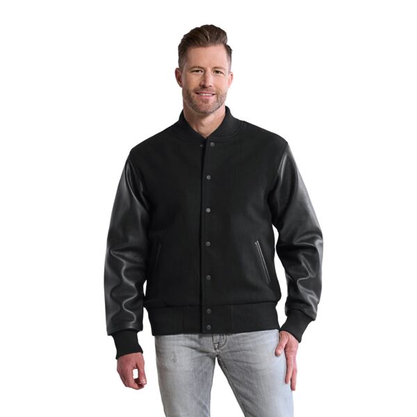 Melton and Leather Varsity Jacket Thumbnail