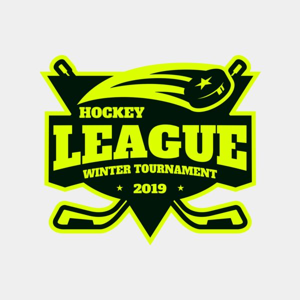 League Hockey Winter Tournament logo template Thumbnail